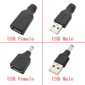 1 Adet 5. 5x2. 1mm DC Güç Erkek / Dişi USB 2.0 Erkek Fiş / Dişi Konnektör 5V USB DC Şarj Arayüzü Dönüşüm Adaptörü